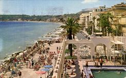 CPSM Menton the Swimming pool Of the Casino the Walk And the Beach