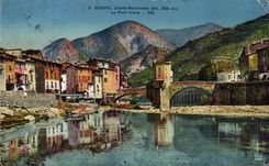 CPA Sospel el puente viejo