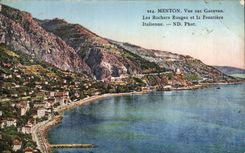 CPA Menton Seen On Garavan Red Rocks And the Border Italian