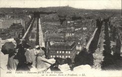 Panorama de REPRO Paris tomado de Arc De Triomphe en las sacudidas y el Friedland de las avenidas