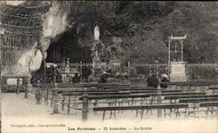 CPA the Pyrenees Lourdes the Cave