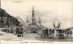 CPA Lourdes the Basilica And the Couronnee Virgin