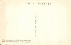 CPA Lourdes St Sacrament In front of the Swimming pools Before the Procession