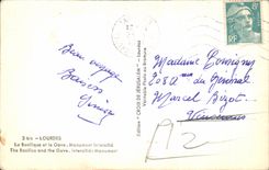 CPSM Lourdes the Basilica And Gave Interallied Monument