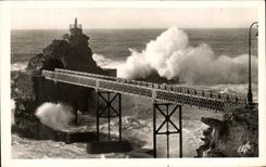 CPA Biarritz the Rock Of Viege By heavy weather