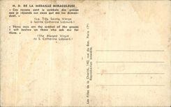 CPA Of the Miraculous Medal These rays are the symbol of the graces which I spread on those which require them of me