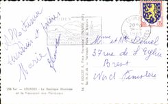 CPA Lourdes the Illuminee Basilica and the Procession with the Torches