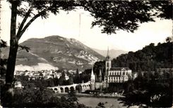 CPA Lourdes the Basilica and the Peak of Jer