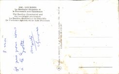 CPA Lourdes the Illuminee Basilica and the Procession with the Torches