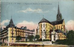 CPA Pau L'Eglise St Martin et Hotel Gassion