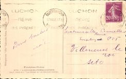 CPA Luchon Superbagneres Train station And the Large Hotel