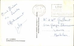 CPA Lourdes the Basilica and the Bridge St Michel