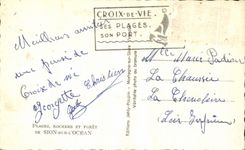 El recuerdo de CPA de Sion vara rocas y la fortaleza de Sion en el oceano