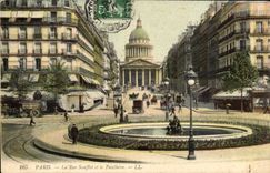 CPA Paris the Street Soufflot and the Pantheon