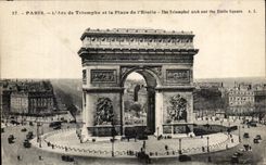 CPA Paris el arco de Trtomphe y el lugar de Etolile