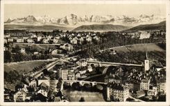 CPA Bern Bridges of Nydeck and the Alps