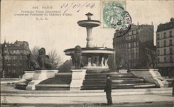 CPA Paris Fontaine Places Daumesnil Ancienne fountain of the water tower Lions