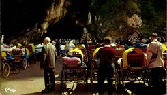 CPA Lourdes the Cave Blessing of the Patients