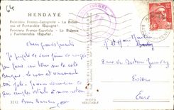 CPA Hendaye Free Spanish Border Bidassao and Fontarabie