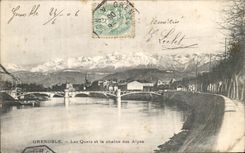 CPA Grenoble Quays and the alpine range