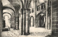 Interior CPA Mont Saint Michel Abbey Of the Romance church