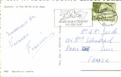 CPA Lausanne the Tower El Bel Air the Alps