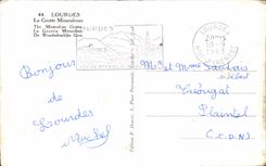 MODERN CARD Lourdes the Miraculous Cave