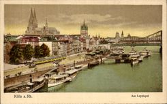 CPA Koln Am Leystapel Boats