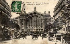 CPA Paris Boulevard of Denain and Gare of North