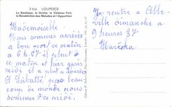 CPSM Lourdes the Basilica the Cave the Castle Fort the Blessing of the Patients and Appearance