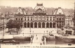 CPA Le Havre the Bridge Commercial and the Stock Exchange Boat