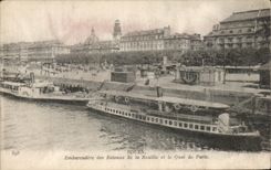 CPA Rouen Landing stage of the Boats of the Face and the Quay of Paris Barges