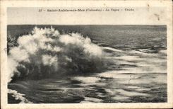 CPA Saint Aubin Sur Mer La Vague Etude