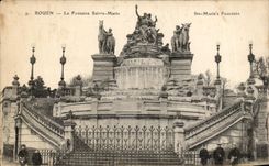 CPA Rouen the Fountain Sainte Marie Children