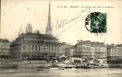 CPA Rouen the Theater of Arls and the Arrow Boats