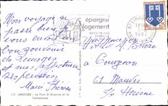 CPA Limoges el puente St Etienne y la catedral