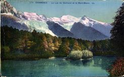CPA Chamonix the Lake Gailland and Mont Blanc
