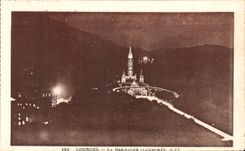 CPA Lourdes the Illuminee Basilica