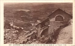 CPA Lourdes the Funicular Of the Peak Of Jer Train station And the City