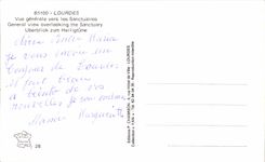 MODERN CARD Lourdes View towards the Sanctuaries