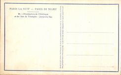 CPA Paris NuitIlluminations of the Obelisk and Arc de Triomphe