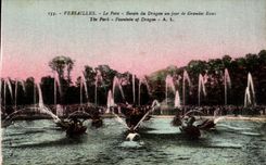 CPA Versailles Le Parc Bassin Du Dragon Un Jour De Grandes Eaux