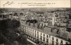 CPA Tours Vue generale vers la Gare 