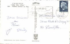 Pequena dimension de CPSM Cabourg de los veleros azules que vuelven al puerto