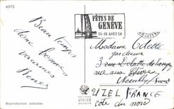 CPA Roads the Water Souvenir Jet Of Geneva