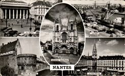 CPA Nantes Theater the port Ditches of the castle the royal Place