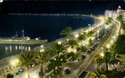 CPSM Niza la noche la caminata del barco ingles