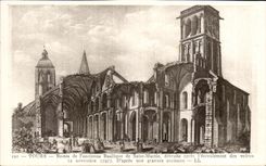 CPA Tours Restes de l'ancienne Basilique de Saint Martin detruite apres l'Ecroulement des voutes