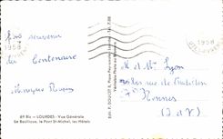 CPA Lourdes View the Basilica the Bridge St Michel Hotels