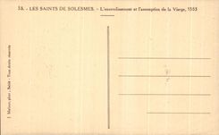 CPA the Saints De Solesmes the Burial and I' assumption of the Virgin